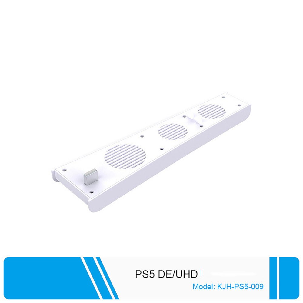 Voor PS5 Usb Externe Host Koeling 3-Fan Verticale Stand Digitale Temperatuur Digitale Editie Optische Drive Versie Ultra Hd: WHITE