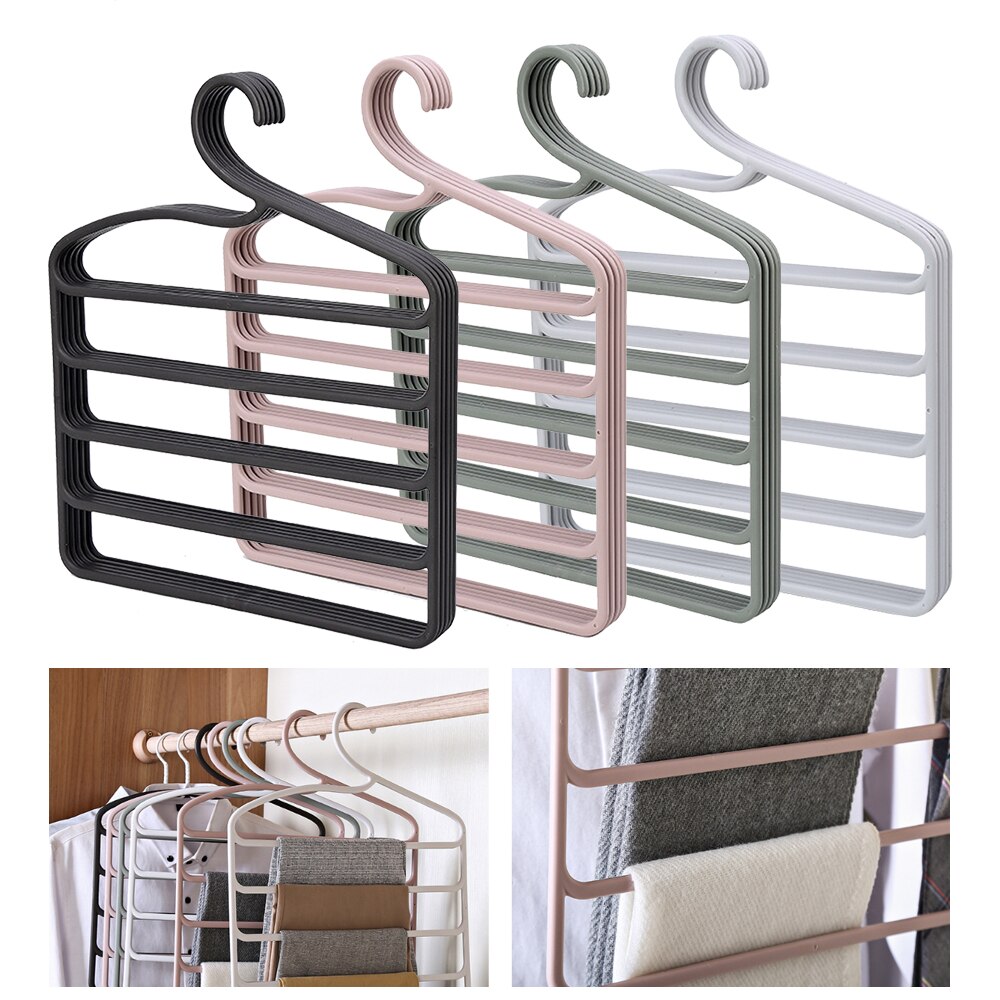 Cintre de pantalon à cinq couches, à la , organisateur magique de placard, vêtements, multi-ports, gain de place