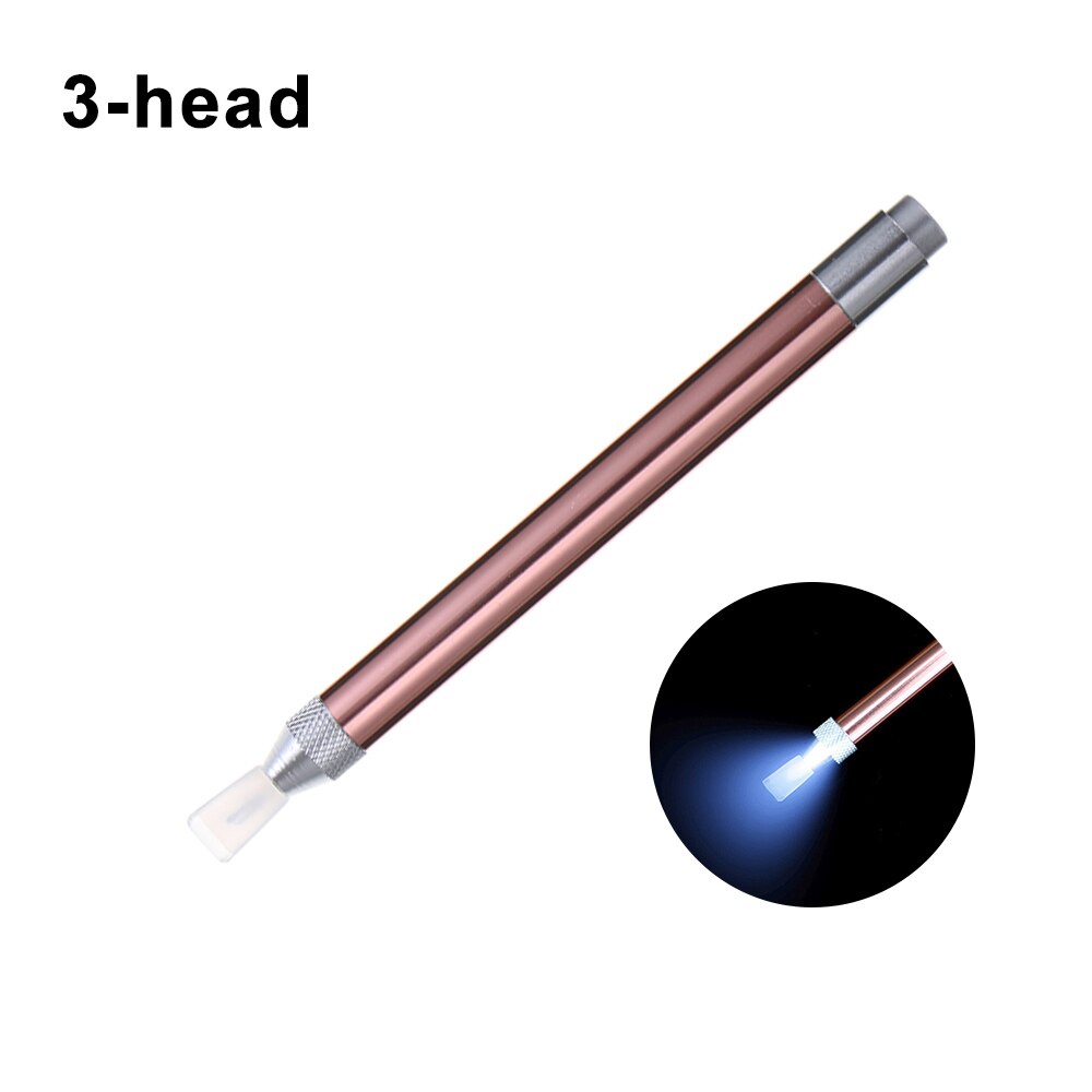 1pc DIY Point Drill Pen Tip Lighting 5D Painting Diamond Embroidery Tool Crafts Crystal Sewing Cross Stitch Accessories: A-3-head
