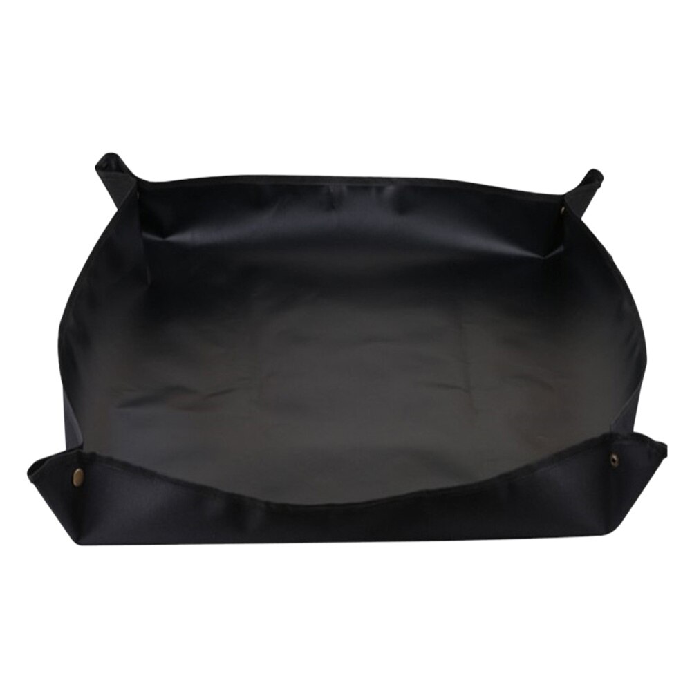 Alfombra de remache, tela impermeable para jardín, planta de interior, para trasplantar, lona, Anti suciedad, fácil de limpiar, plegable, portátil, reutilizable: Black