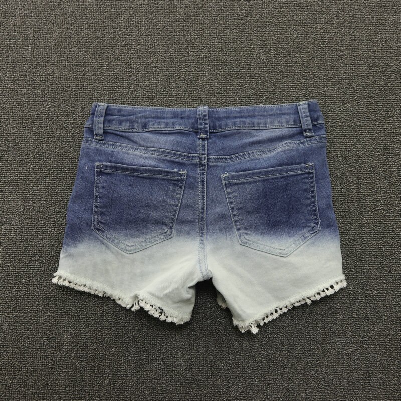 Teenage pige jeans shorts piger sommer blonde jeans børn bløde knap denim bukser børn lomme korte bukser 7-16 år