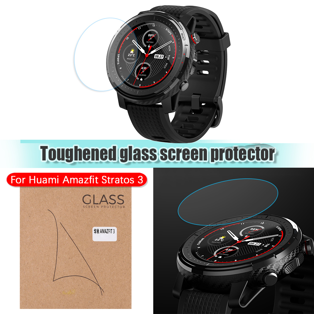 Pour Xiaomi Huami AMAZFIT Stratos 3 verre trempé clair 9H HD protecteur d'écran couverture Film de protection garde empreinte digitale preuve