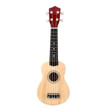 Wooden Ukulele 21" Small Guitar Ukelele 4 Strings Musical Instrument Wood Soprano Uke Hawaiian