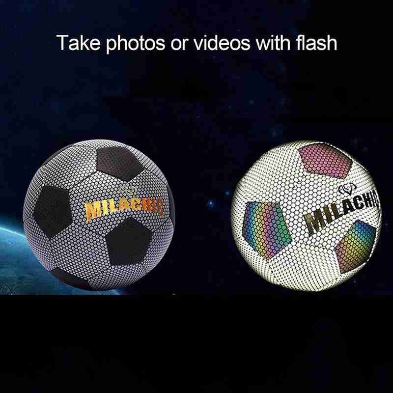 Glowing Reflective Soccer Ball, Light Up Soccer Ball, Light Up Football, Much Brighter Than Glows In Dark Soccer Ball