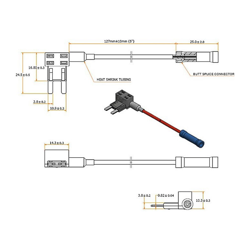 10Pcs 12V Car Add-a-circuit Low Profile Mini Fuse Tap Adapter Mini Blade Fuse Holder with 5Pcs 15A Fuses Car Styling