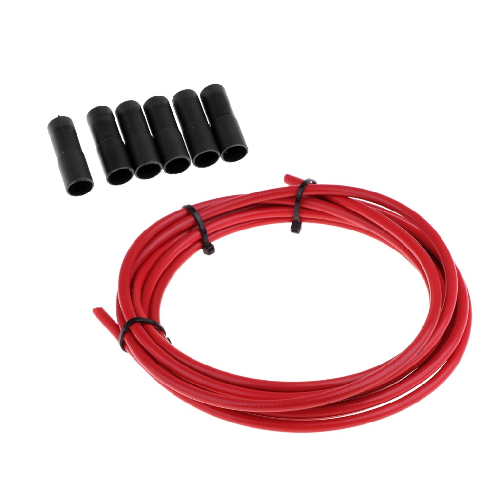 1 Roll 3 meters Brake Cable Housing Bike Brake Cable Housing Hose Cover Guard & End Cap Dust Cover with 6 Brake Cable Caps: Red
