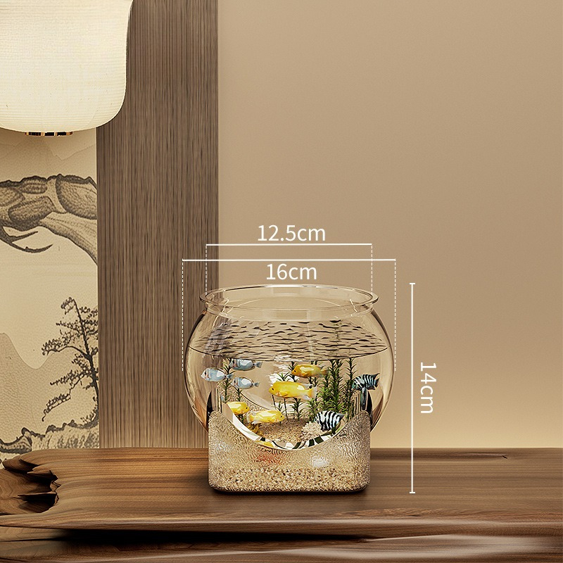Bol à poisson en plastique robuste et Nicely Betta, petits aquariums pour petits poissons et Reptiles ornementaux, verre haute transparence, bonne vue: WHITE