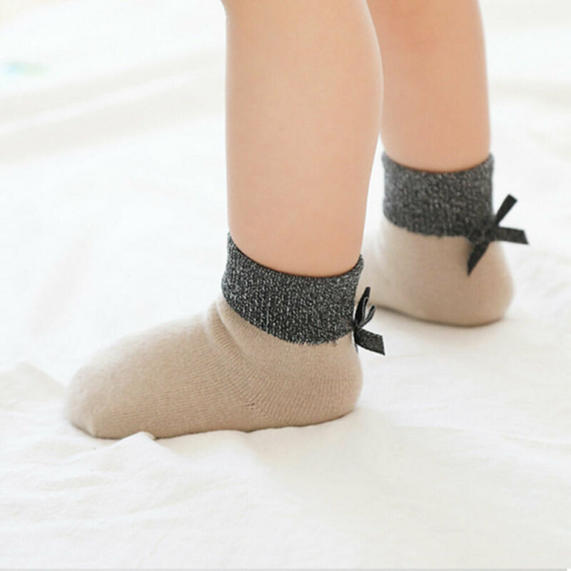 Brand Baby Girl Kid Socks Double Bow Knee High Autumn Winter Socks Patchwork Bow Socks 4 Colors 0-8Y