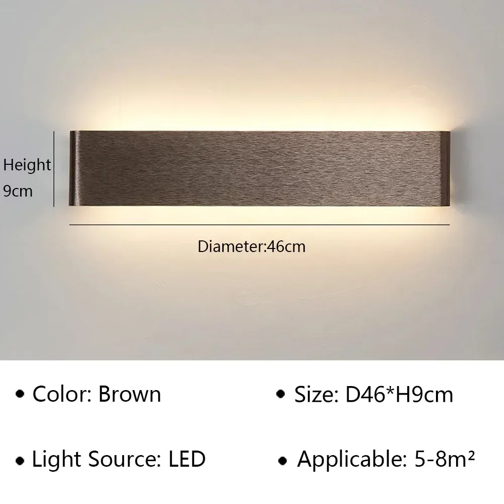 Lámpara de pared LED moderna para mesita de noche, sala de estar, escaleras, pasillo, baño, decoraciones para el hogar, aplique de pared, accesorio de iluminación interior, brillo: <2.700 K / Champán