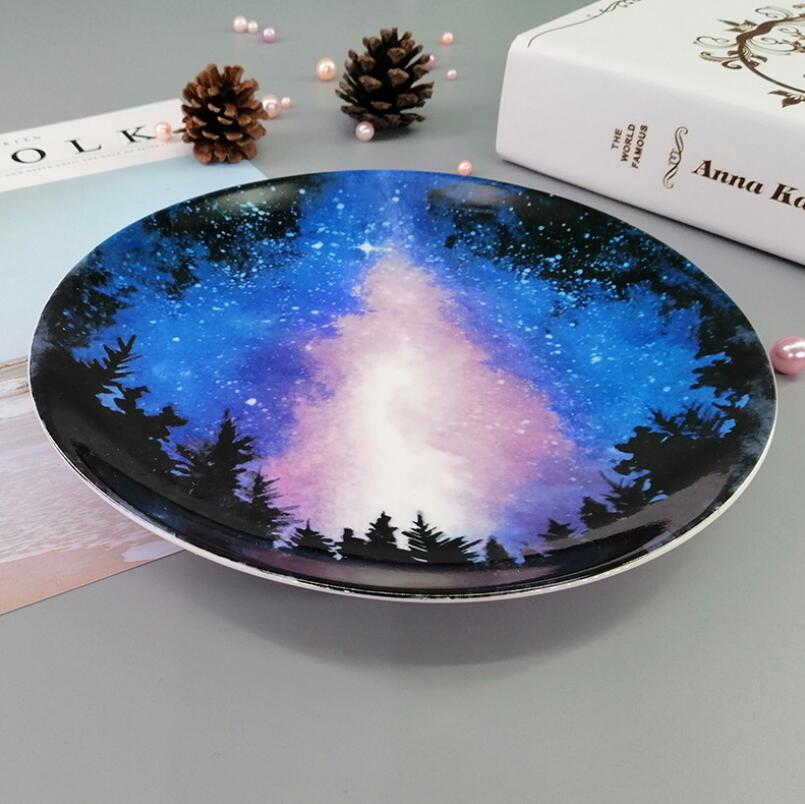Scandinavische Stijl Keramische Star Sky Plaat Ontbijt Dessert Fruit Bruiloft Platen Woondecoratie Portie Schotel Keuken Gereedschap: 1