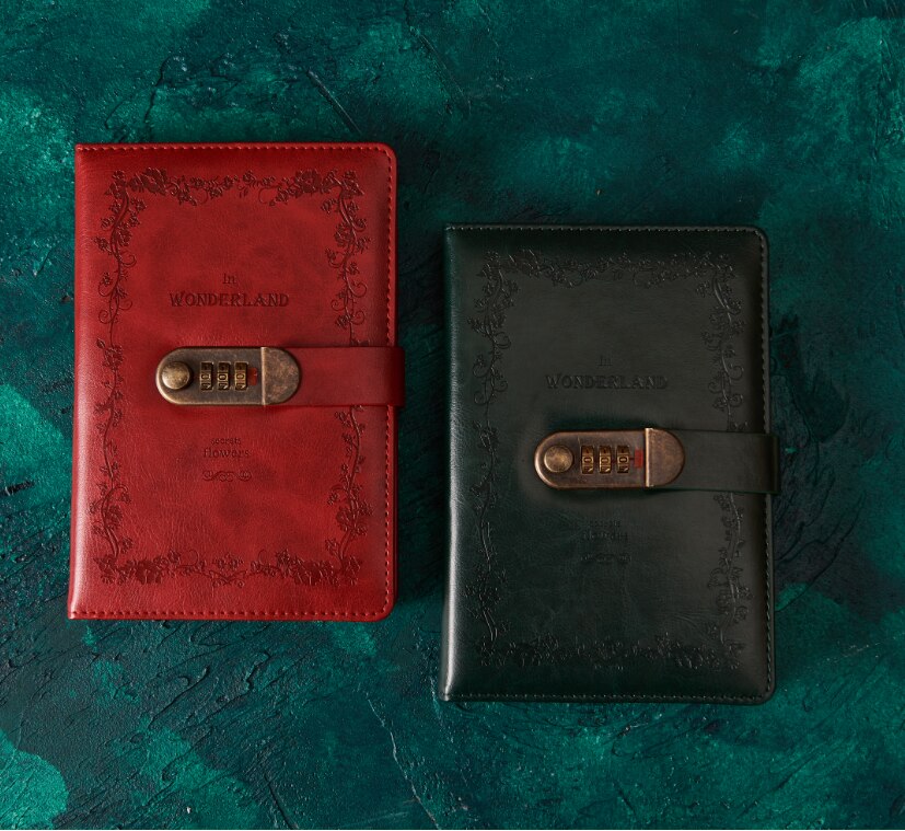 A5 Korea Retro Notebook Password Book with Lock School Office Supplies Stationery Personal Diary Journal Cover planner