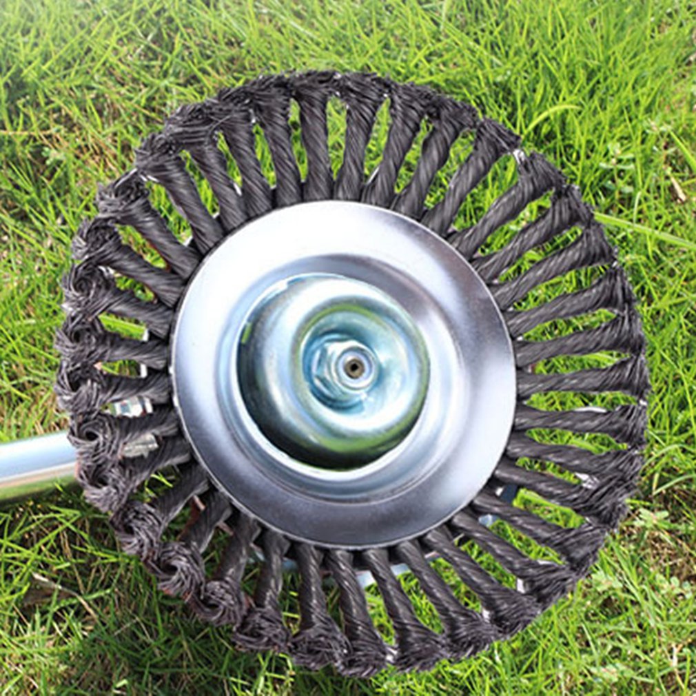 8 Inch Derusting Weeding Wheel Lawn Mower Wire Weeding Brush Remove Moss And Dirt Steel Wire Grass Trimmer Head