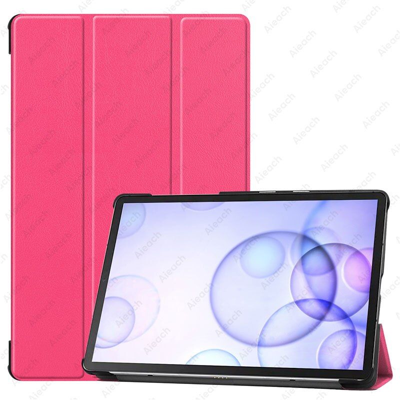 For Samsung Galaxy Tab S6 10.5 SM-T860 SM-T865 Case Magnetic Stand Cover For Galaxy Tab S6 10.5 Tablet Case Funda Capa: Rose Red