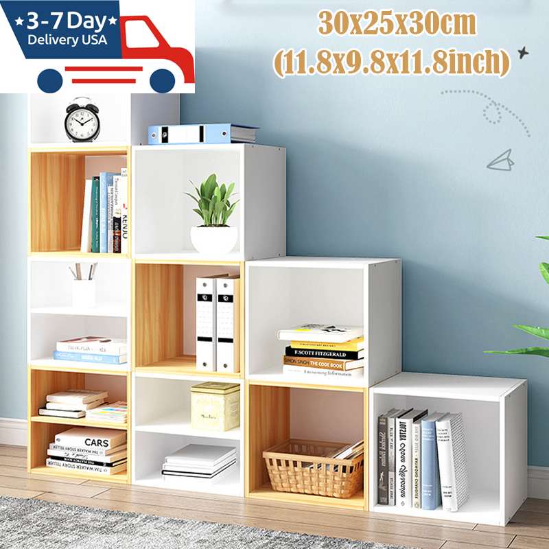 1/2Layer 30x25x30cm Wooden Cube Organizer Storage Rack Shelf Cabinet Closet Shelves Household Living Room Furniture Holder