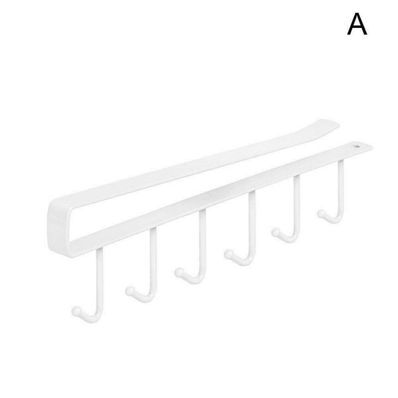 Storage Rack Shelf Hook Practical 6 Hooks Cup Holder Hang Cabinet Under Sh... – Grandado