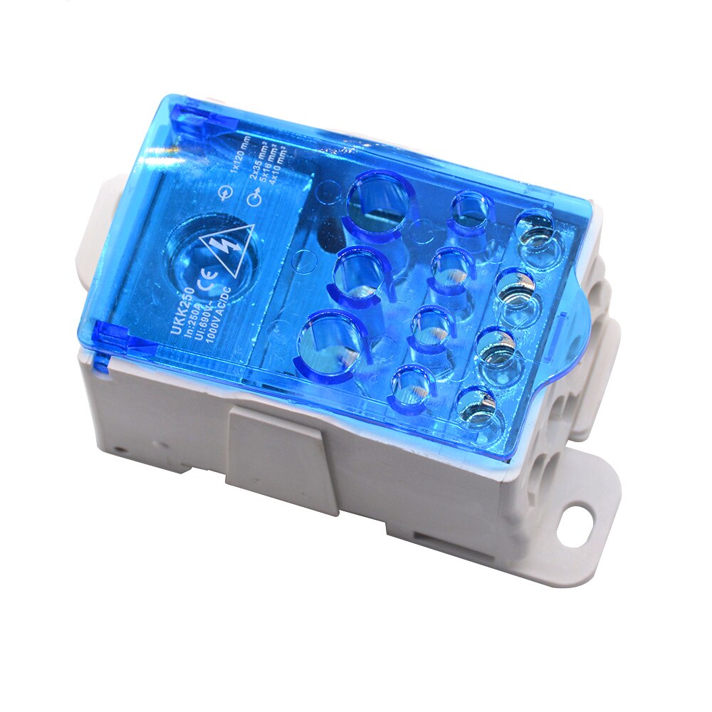 UKK80A 125A 160A 250A Terminal Block 1 in many Out Din Rail distribution Box Universal Electric Wire Connector Power junction: 250A