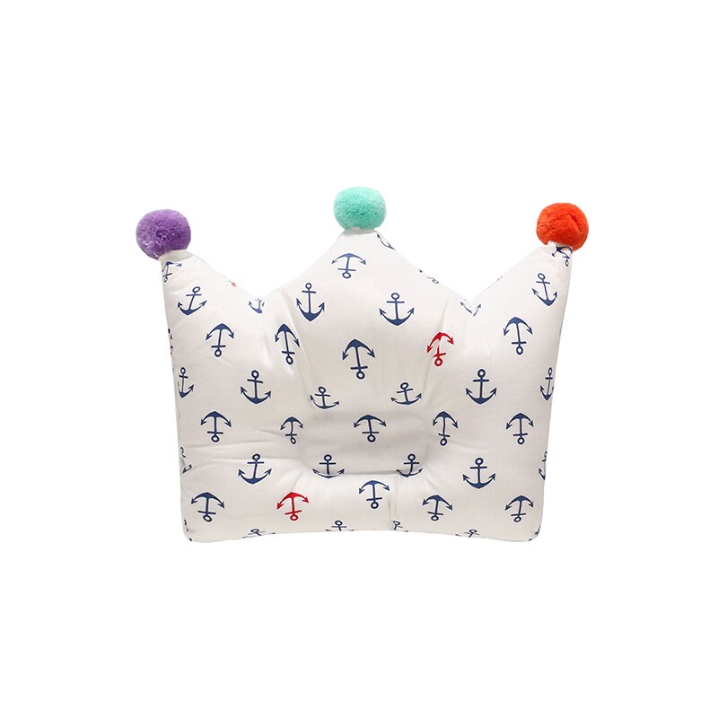 Dégagement tête Protection coussin oreiller -né bébé oreillers coton couronne enfants oreiller soutien Concave sommeil positionneur: Blue anchor