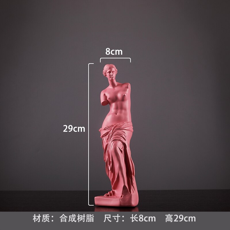 Statue de tête de personnage en plâtre, décoration douce pour maison, modèle de chambre, ornement de bureau à la: Venus Pink 29cm High