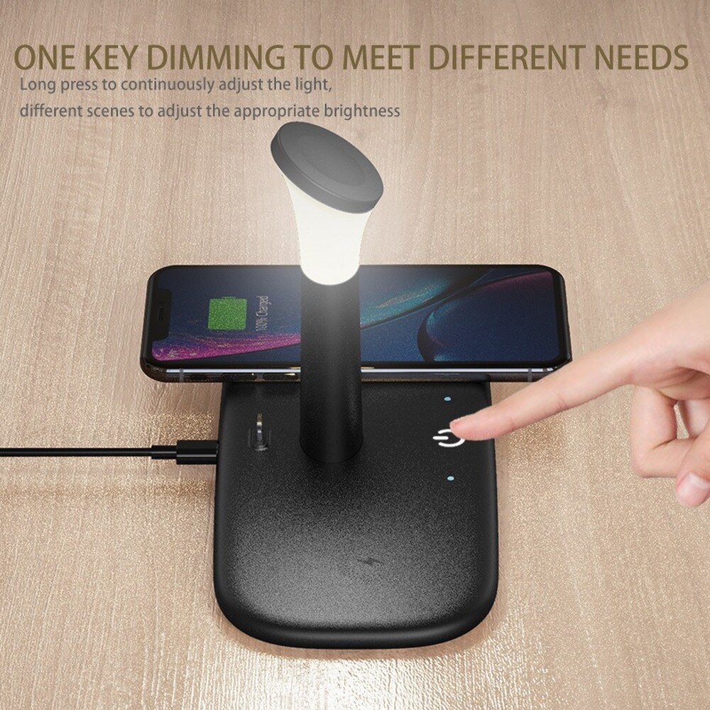 5-in-1 Wireless Charging Station - 15W Fast Charge - for iPhone, Apple Watch, Earphones - Type-C