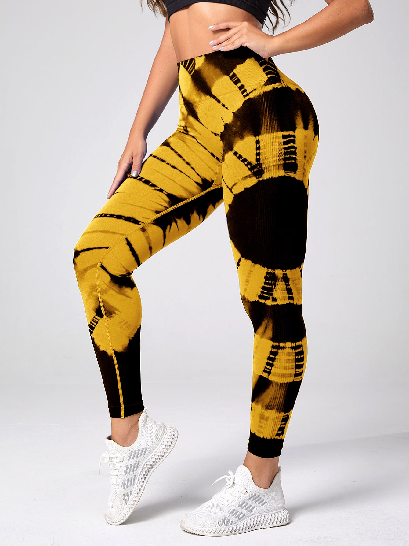 Nahtlose Gamaschen für Frauen Fitness Yoga Hosen hohe Taille Krawatte Färbung Leggings trainieren Scrunch Hintern Heben Sport Fitnessstudio Strumpfhose Frau