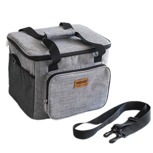 Männer Kühltasche Tragbare Picknick Schulter Isolierte Taschen Tote eis pack Trinken Lebensmittel Bier Lagerung Container Kühlschrank: Gray