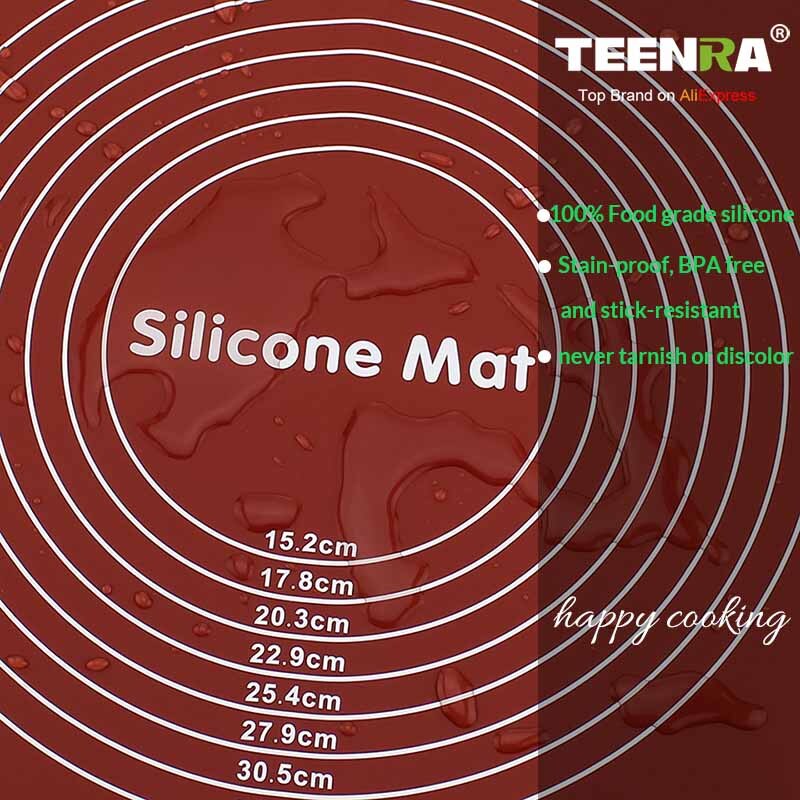 TEENRA-tapis de pâtisserie en Silicone, tapis de cuisson antiadhésif de grande taille, tapis de pâte à rouler, ustensiles de cuisson