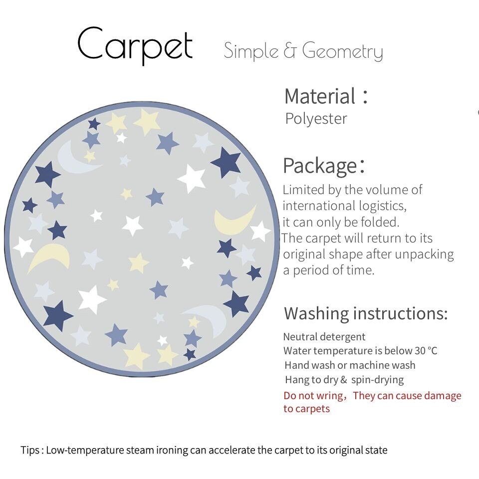 Grijs Tapijt Met Begint Ronde Tapijt Kinderkamer Cartoon Play Tapijt Voor Kinderen Nordic Slaapkamer Bed Tapijt Zachte Non- slip Mat