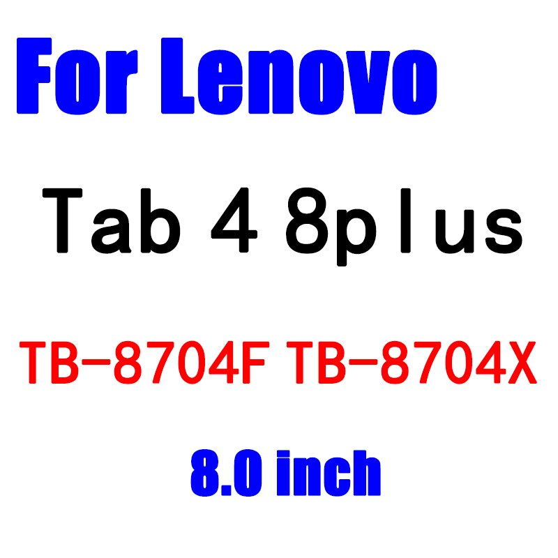 Protector de pantalla de vidrio templado para tableta Lenovo Tab 4, 10, 8 plus, TB-X304L, TB-X304F, TB-X704L, 3, 710L, 850F, Yoga Tab, X90, X90F: Tab 4 8plus TB-8704F