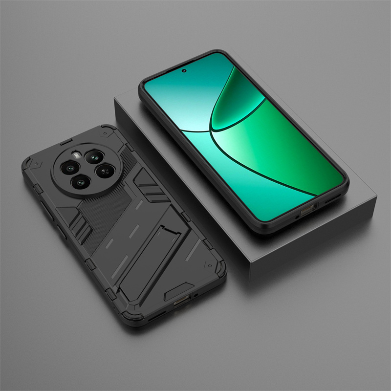 Voor Realme 12 Plus 5G Case Armor Schokbestendige Telefoonhoesjes Voor Oppo Realmi 12 Plus Realme 12 + 5G Magnetische Autohouder Stand Cover: Beige