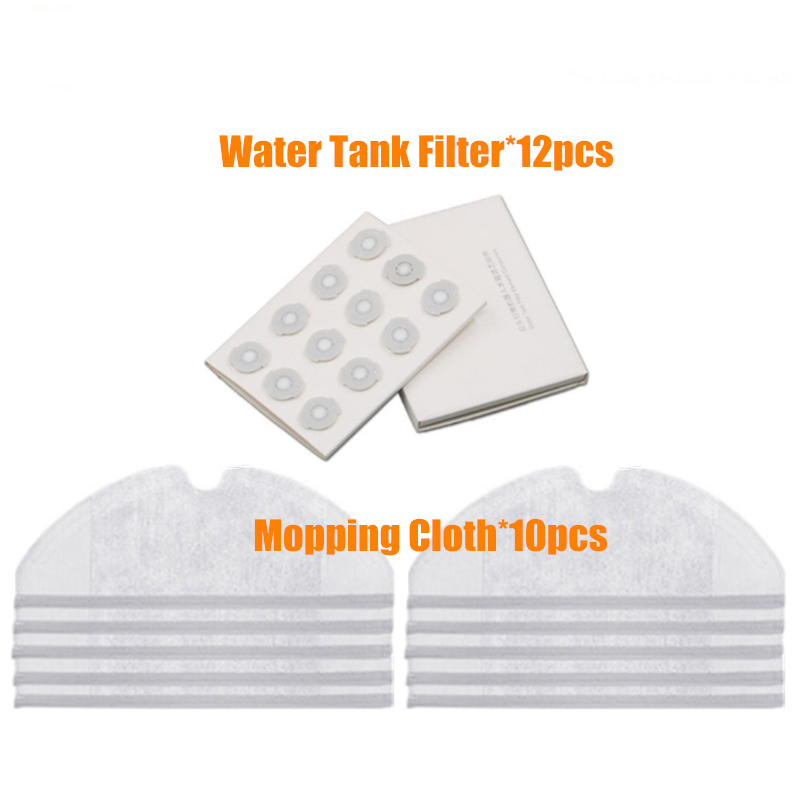 Rolo de escova lateral, filtro hepa, adequado para robô xiaomi 1s roborock s50 s51 s55 s5 s6 xiaowa, kits de peças de reposição para limpeza: Branco