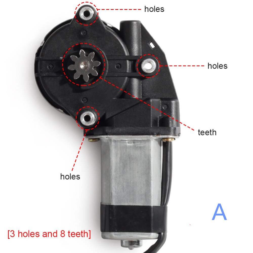 AZGIANT 12V 3 hole 8 Teeth Car Electric Window Lifter Motor Engine Power Windows Motor Regulator Left/ right Torx pinion: 3hole 8 teeth A