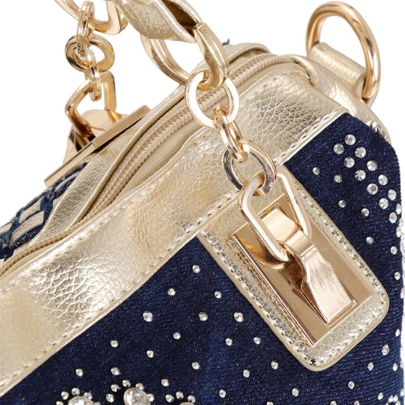 Bageek Womens Handbag Casual Weave Rhinestone Top Handle Bag Crossbody Shoulder Bag For Women Ladies