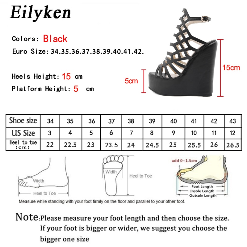 Sandalias romanas con plataforma para mujer de Eilyken, zapatos de vestir para mujer con tacón de cuña y hebilla en el tobillo con punta abierta de cuero PU A LA