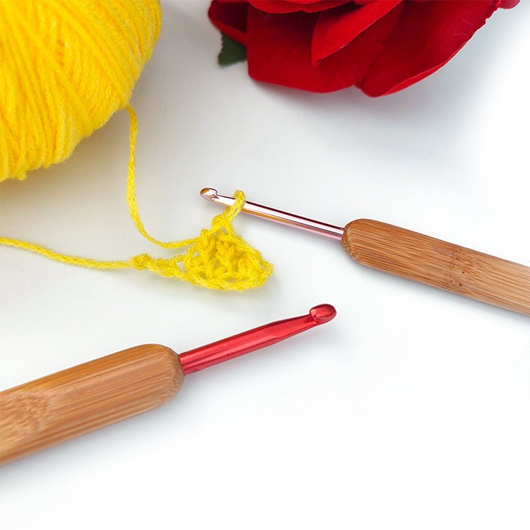 Juego de ganchos de ganchillo de bambú, agujas de tejer, herramientas de tejido, accesorios de hilo, agujas de ganchillo para herramienta de tejer