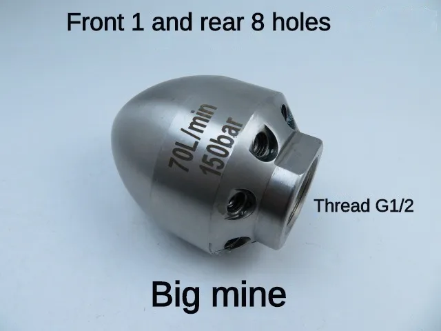 Boquilla de lavadora de alta presión G1/2 pulgadas, tubo de descarga, manguera de drenaje, cabezal rociador de acero inoxidable para herramientas de limpieza sucia pesada: Oro