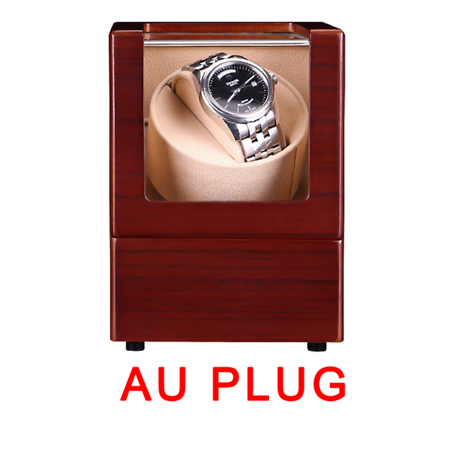 Mini Houten Zwarte Koolstofvezel Automatische Horloge Winder Doos Stille Motor Kronkelende Opslag Vitrine Horloge Shaker Batterij: brown AU