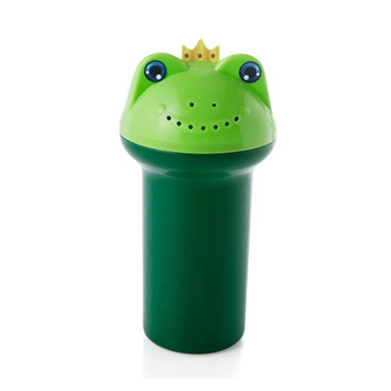 Cuchara de agua de dibujos animados para ducha de bebé, taza de champú para bebé, accesorios para la cabeza: Verde