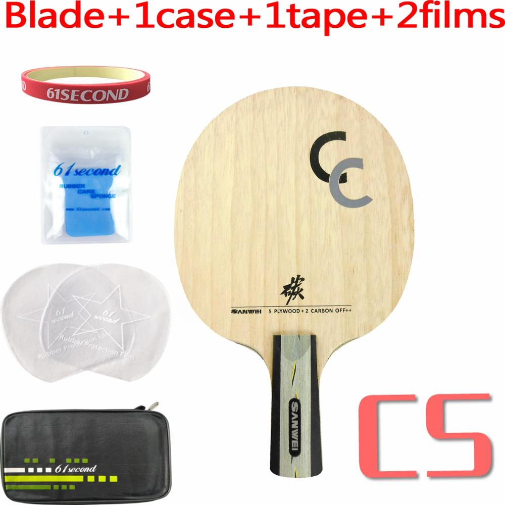 SANWEI CC Table tennis blade 5 wood+2 carbon OFF++ training without box ping pong racket bat paddle tenis de mesa: CS with F 1 case