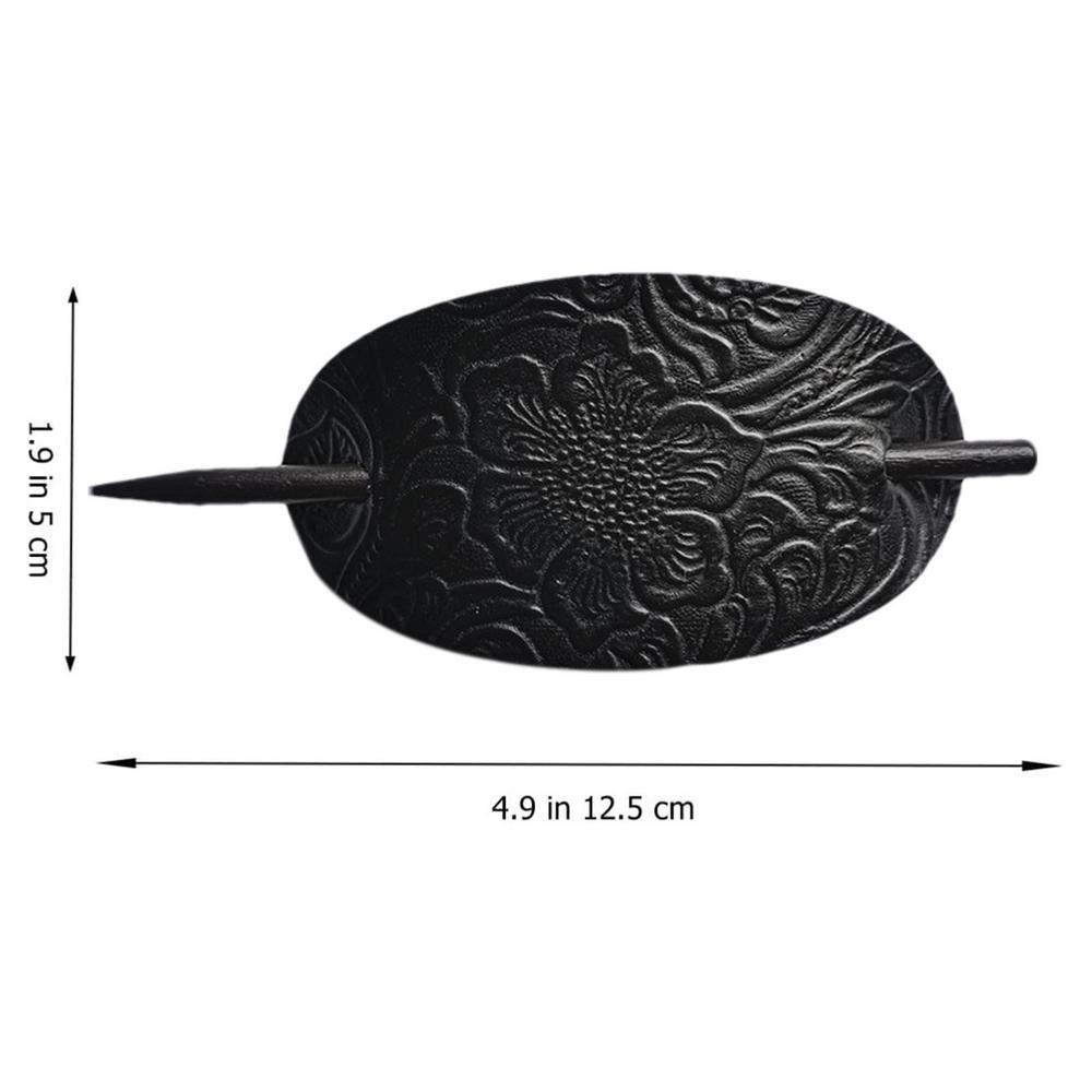 Faux Lederen Ovale Vorm Stick Hair Slide Paardenstaart Houders Hair Baret Pins Hair Sticks Hair Tie: Lichtblauw