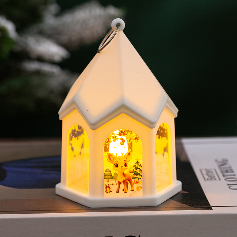 Christmas Tree Pendant Christmas Decoration Children's Luminous Retro Night Light Ornament Desktop Decoration Props: M / Olive
