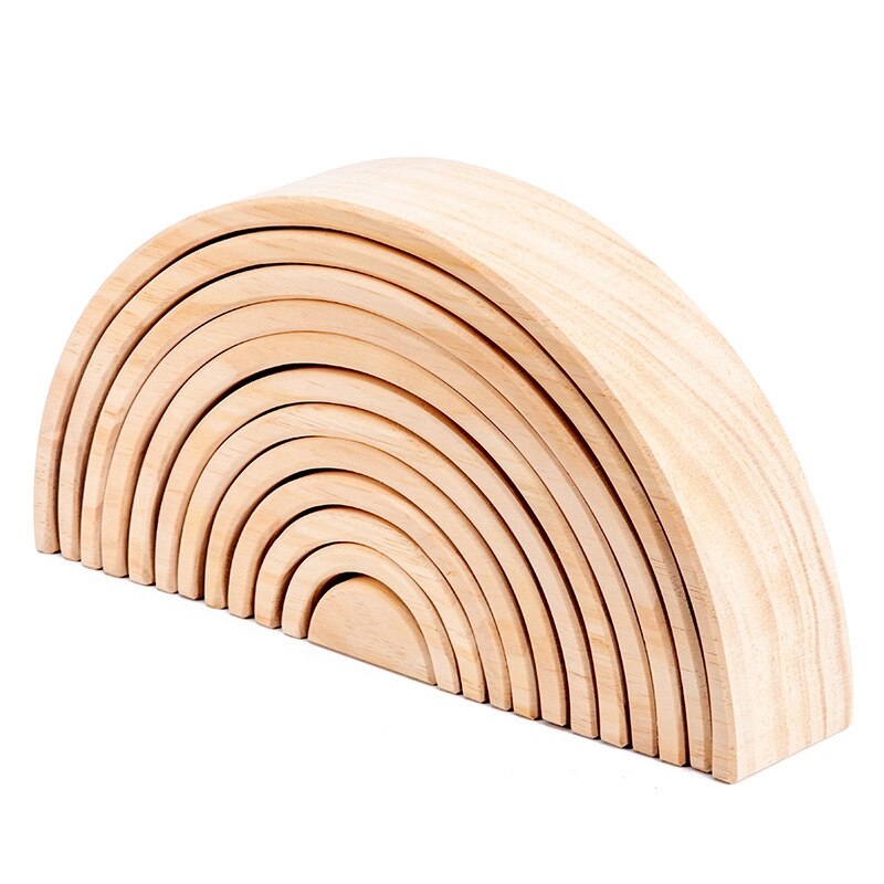 FAI DA TE in legno per bambini arcobaleno giocattolo di legno creativo arcobaleno stacker equilibrio blocchi giocattolo del bambino Montessori giocattoli educativi per i bambini: Pine Natural