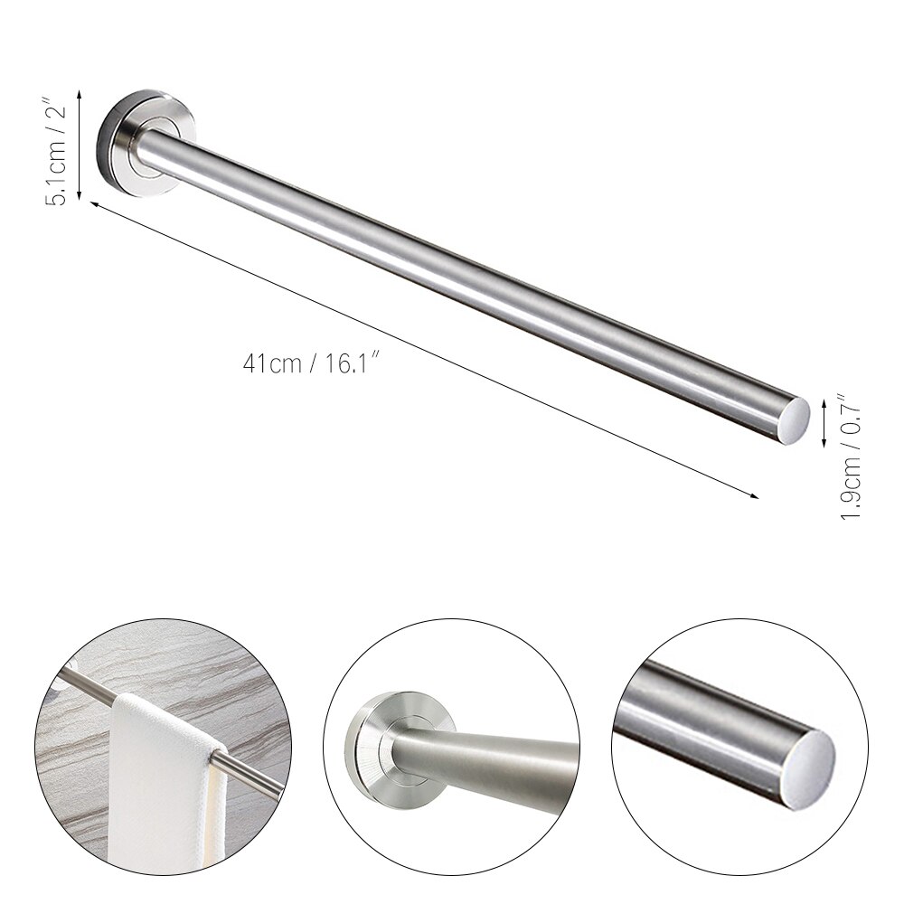 Stainless Steel Swivel Swing Arm Towel Holder Bar Rail Hanger Rack Wall Mounted For Bathroom