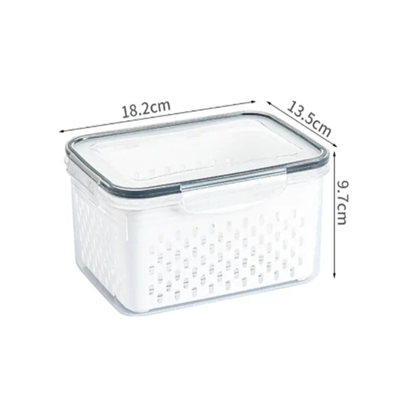Fruit Storage Containers for Fridge with Removable Colander, Airtight Food Storage Container, Dishwasher Safe Produce Saver Cont: Blue