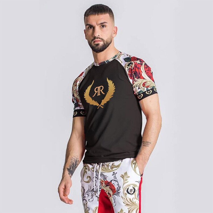 T-shirt Mannen Casual Zomer Bloemen Man Tshirt Tee Tops Streetwear Kleding Heren T-shirt Gym Fitness Mannen t-shirt: 3 / XXL