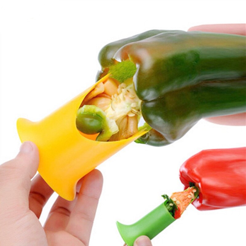 2 in 1 plastic peper chili bel jalapeño ontpitter groene peper chili snijder ontpitter fruit dunschiller keukenhulpmiddel