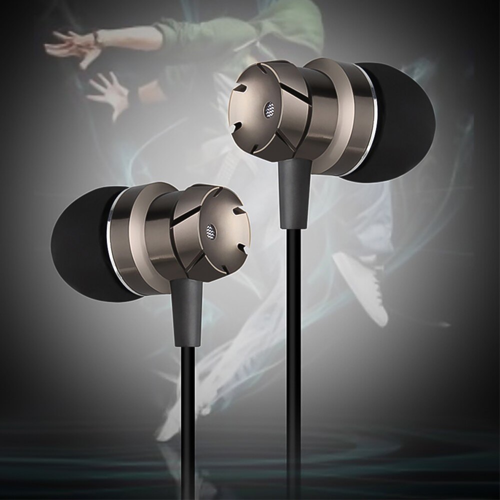 Super Bass Metall in-Ohr Verdrahtete Kopfhörer Volumen Kopfhörer HiFi Stereo Kopfhörer mit Mikrofon geeignet für praktisch