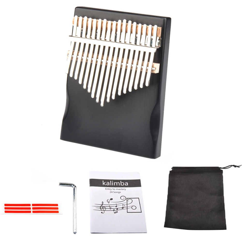 17 Keys Kalimba African Camphor Wood Thumb Piano Finger Percussion Wood Musical Instrument Mbira: with accessories