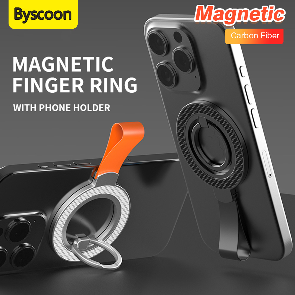 Ultradunne telefoonringhouder Magnetische ring 360 ° Roterende opvouwbare houder siliconen lanyard voor MagSafe iPhone16 universele beugel