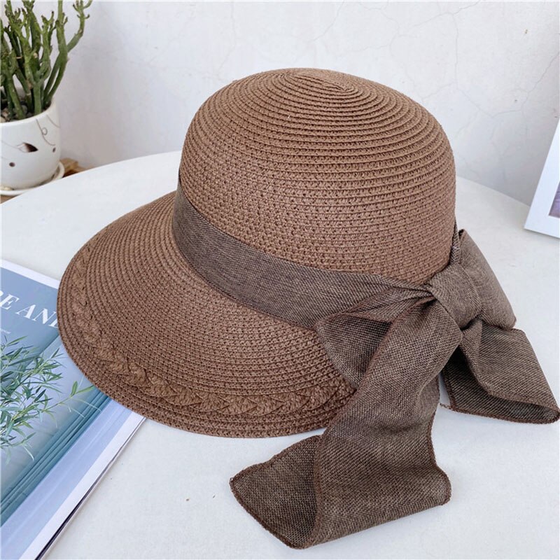 Lente/Zomer Strooien Hoed Veelzijdige Reizen Lint Zonnehoed Dames Outdoor Uv Zonnehoed