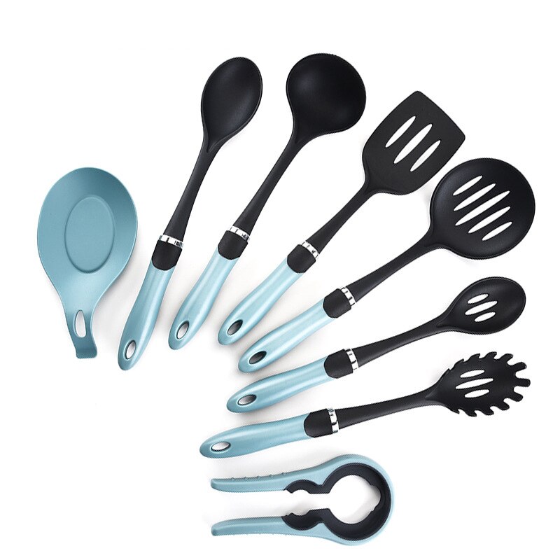 8pcs/Set Silicone Cooking Tool Baking Gadget Cookware Kitchen Utensil Set Nonstick Spoon Soup Ladle Spatula Accessories Supplies